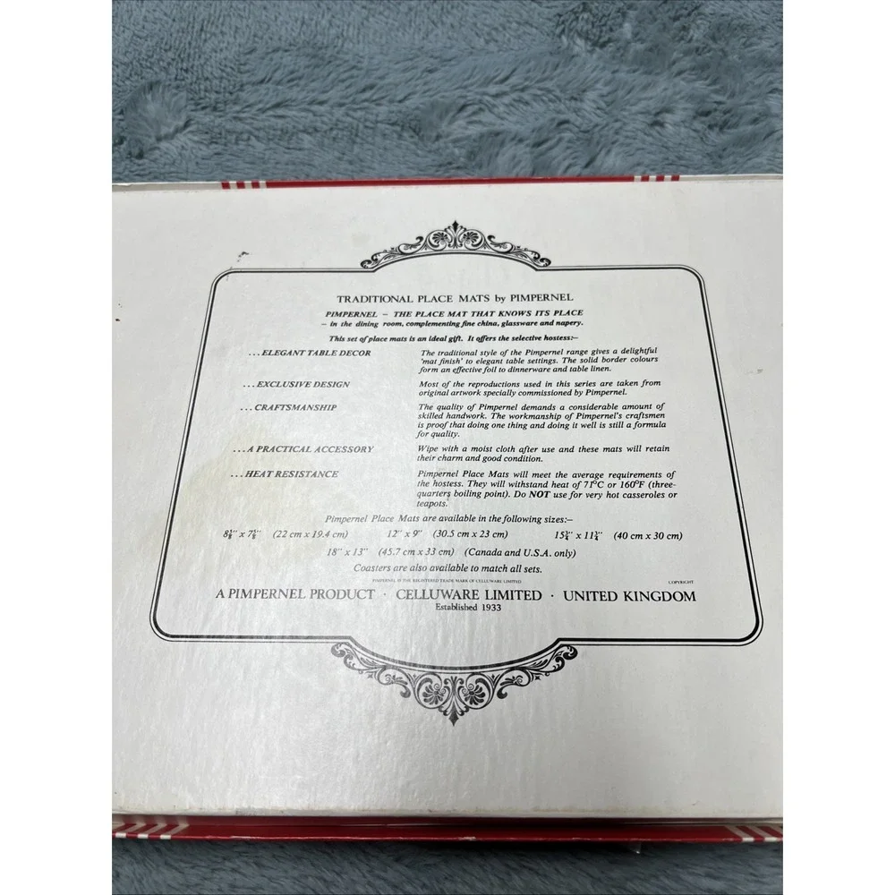 Vintage Pimpernel Place Mats English Inns Four‎ Traditional Mats